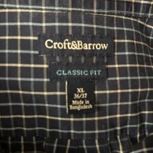 Men’s Navy Plaid Dress Shirt